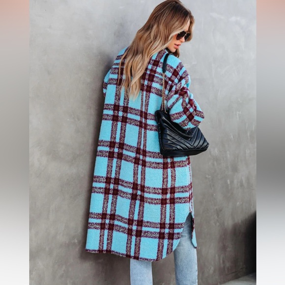 VICI COLLECTION, “Always Amazing” Pocketed Plaid Women’s Coat. NWT, Size Medium. - Picture 2 of 3